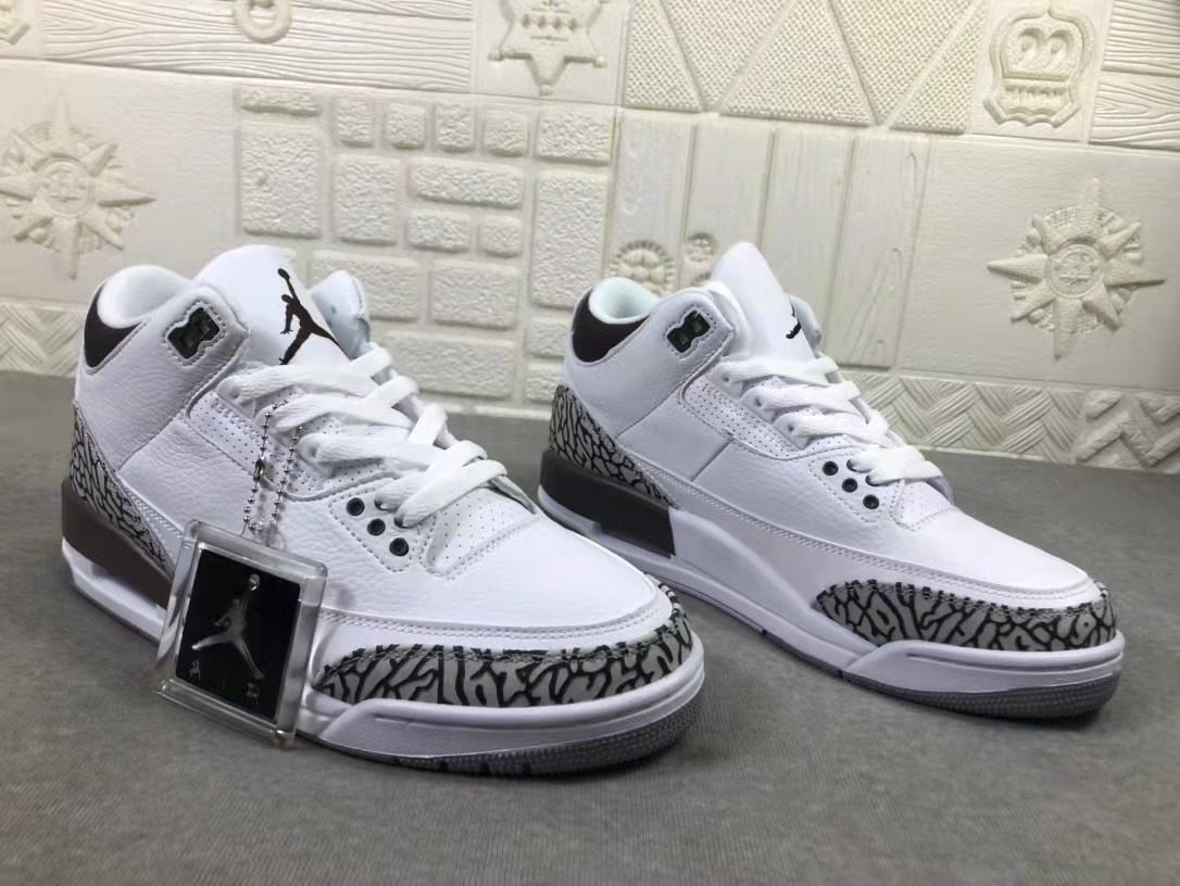 Air Jordan 3 WMNS White Grey Black Shoes - Click Image to Close